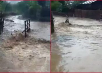 სტიქია წალენჯიხაში – ძლიერმა წვიმამ გზები, სახლები და ელექტროსადენები დააზიანა