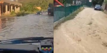 ძლიერი წვიმა გორში – დაიტბორა ქუჩები