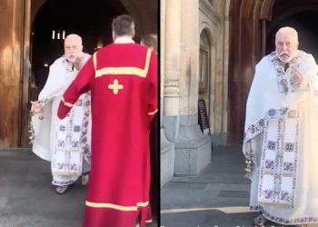 ვიდეო – “წყეული აშშ-დან ხარ, ვირთხა, სულიერი მეძავი ხარ” – მღვდელი ემიგრანტს ტაძრიდან აგდებს