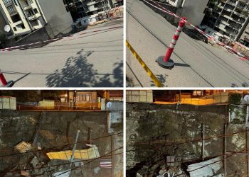 ტაბიძის ქუჩაზე გზა ჩავარდა მშენებლობის გამო