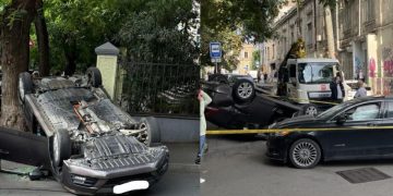 ჩუღურეთში მანქანა ამობრუნდა – დაშავდა 1 ადამიანი