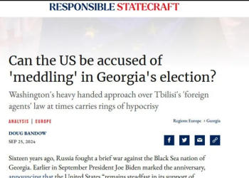 Responsible Statecraft – „შეიძლება თუ არა აშშ-ს დადანაშაულება საქართველოს არჩევნებში „ჩარევაში“?