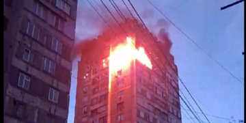 ნაძალადევის რაიონში, 16 სართულიან კორპუსში ხანძარია