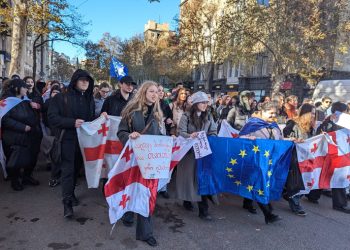 თსუ-ის სტუდენტები საპროტესტო მსვლელობით პარლამენტისკენ მიდიან