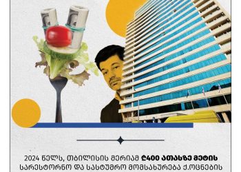 თბილისის მერიამ 2024 წელს გამარტივებული გზით 400,249 ლარი დახარჯა სარესტორნო და სასტუმრო მომსახურებაში – ფლანგვის დეტექტორი