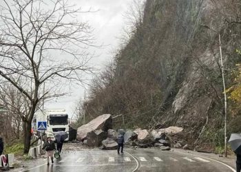 ბათუმი-სარფის გზაზე კლდე ჩამოიშალა