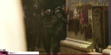 სპეცრაზმმა აქციის მონაწილეების წინააღმდეგ გაზის კაფსულები გამოიყენა