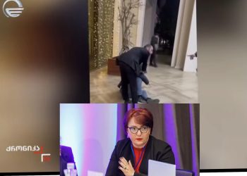 ,, ანუ ქოცებს ჯერათ, რომ ვიდეო იწყება პლასმასის ჭიქის სროლით, გახარია თავისით წაიქცა, იატაკზე თავი დაარტყა” – თინა ხიდაშელი