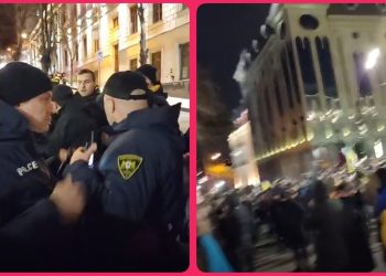 “გაუშვი, წადი!” – ხალხმა შსს-ს დაკავებები არ დაანება.- რუსთაველი გადაკეტილია