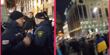 “გაუშვი, წადი!” – ხალხმა შსს-ს დაკავებები არ დაანება.- რუსთაველი გადაკეტილია