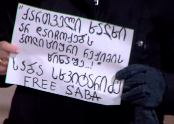 პარლამენტთან რეჟიმის ტყვის, საბა სხვიტარიძის მხარდამჭერები აქციას მართავენ
