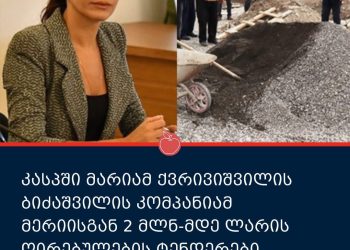 კასპში, მარიამ ქვრივიშვილის ბიძაშვილის კომპანიამ, მერიისგან 2 მლნ ტენდერები მოიგო