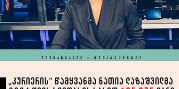 ნათია ლაზაშვილმა 2024 წელს, ხელფასის სახით 195 975 ლარი აიღო – ,,მედიაჩეკერი”