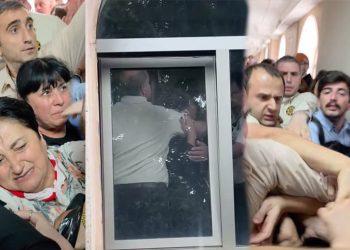 “წადი, ქალო, გადი გარეთ!” – ცემა სასამართლოში – დაზარალებული სასწრაფომ გადაიყვანა