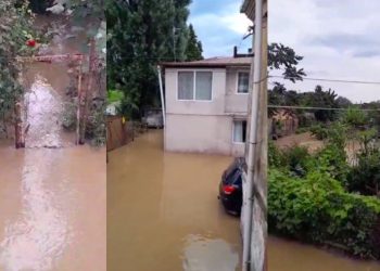 ქობულეთში დატბორილია ქუჩები, ზოგან წყალი სახლში შეუვიდა