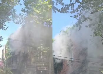 თბილისში, ლეონიძის ქუჩაზე ხანძარია