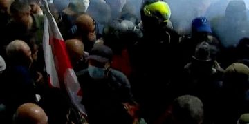 ვიდეო – სპეცრაზმელი ურტყამს აქციის მონაწილეს