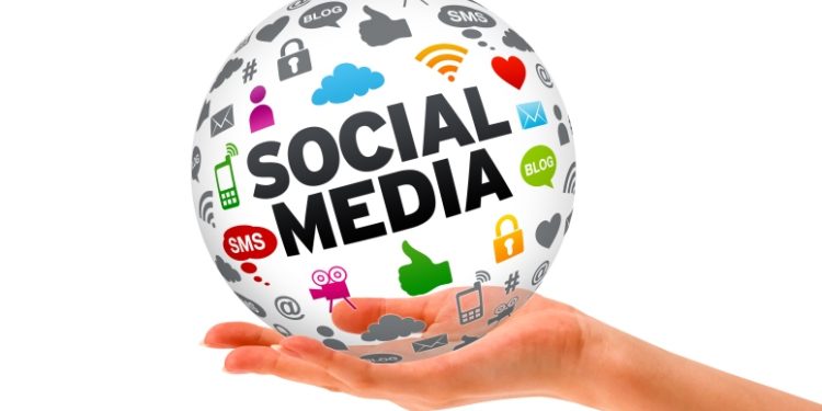 Hand holding a Social Media 3d Sphere