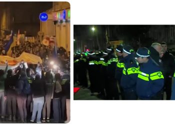 ლეონიძის ქუჩა პოლიციამ გადაკეტა