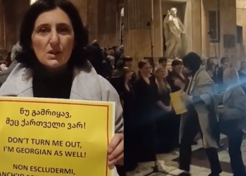 “ნუ გამრიყავ – მეც ქართველი ვარ” – ემიგრანტის პროტესტი რომში