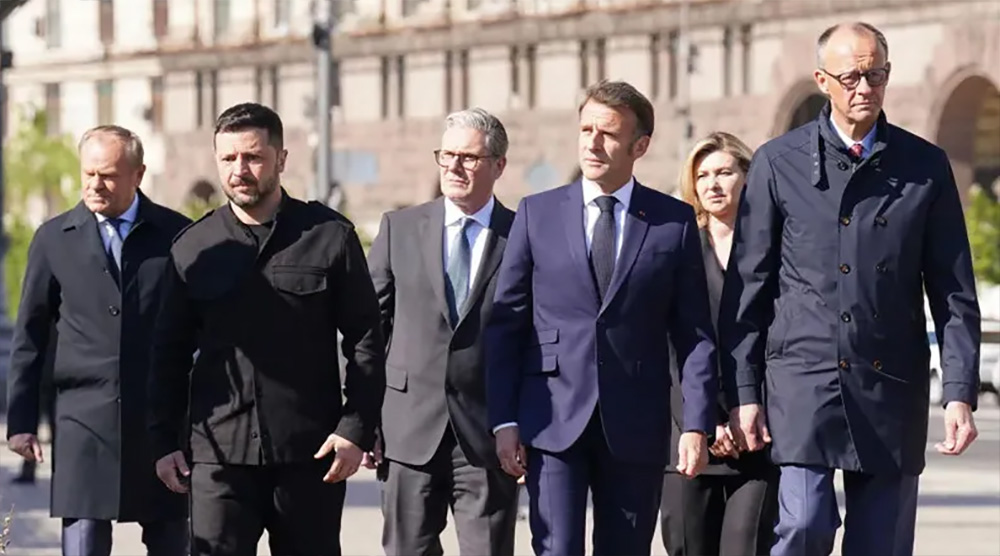 “აშშ თამაშობს”; “ზელენსკის საფრთხე ემუქრება”; “ზელენსკი უნდა დავიცვათ” – გერმანული მედია ზელენსკისა და ევროპელი ლიდერების საუბარზე წერს