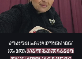 ხელისუფლებამ სასწრაფო პოლიტიკური ზომები უნდა მიიღოს ცხინვალში უკანონოდ დაკავებული თამარ მეარაყიშვილის გასათავისუფლებლად- სოციალური სამართლიანობის ცენტრი