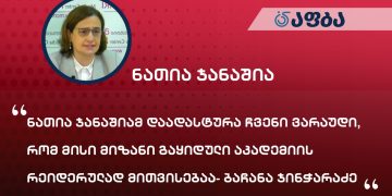 “ნათია ჯანაშიამ დაადასტურა ჩვენი ვარაუდი, რომ მისი მიზანი გაყიდული აკადემიის რეიდერულად მითვისებაა” – ბაჩანა ჯინჭარაძე