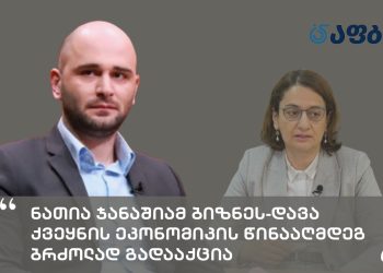 ნათია ჯანაშიამ ბიზნეს-დავა ქვეყნის ეკონომიკის წინააღმდეგ ბრძოლად გადააქცია