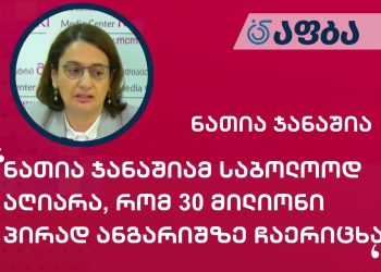 ნათია ჯანაშიამ საბოლოოდ აღიარა, რომ 30 მილიონი პირად ანგარიშზე ჩაერიცხა