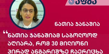 ნათია ჯანაშიამ საბოლოოდ აღიარა, რომ 30 მილიონი პირად ანგარიშზე ჩაერიცხა